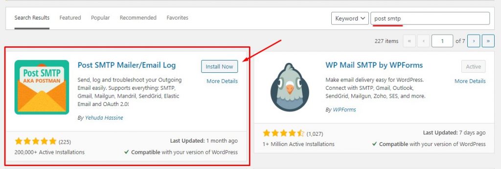 instal plugin post smtp